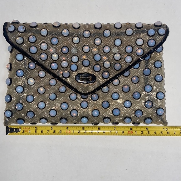 Clear clutch with blue bubbles - Picture 7 of 8